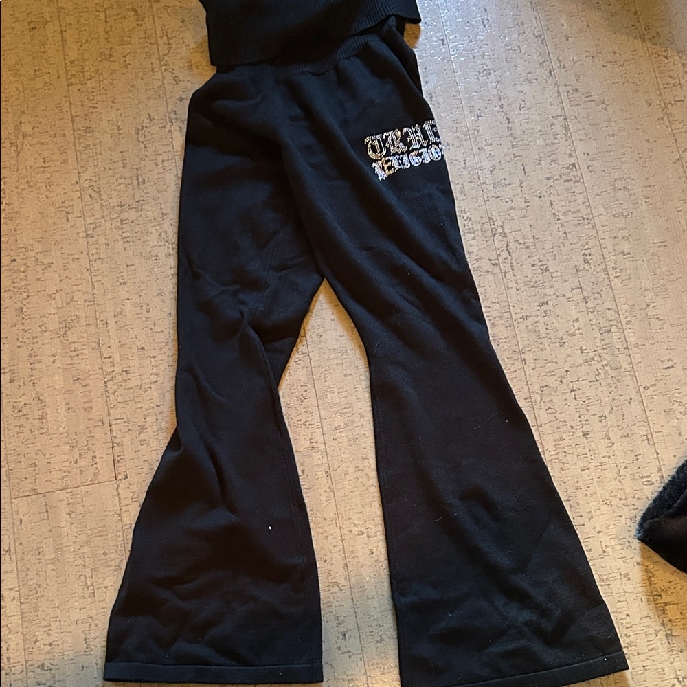 Stylish Black true religion fold over  Flared Bottoms